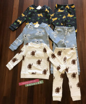 ins exploits Korean fashion men and women children baby baby new pure cotton plus suede thickened warm sweater trousers suit