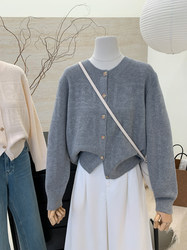 Spring 2024 new style knitted cardigan jacket high-end long-sleeved thin hollow sweater tops for women