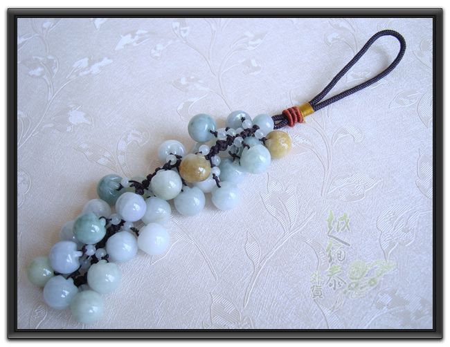 Ice Seed Color Emerald Apple Mobile Phone Chain Ornament Bag Hang Car Pendant Key Hang Accessories Ping Ping Ping Safe
