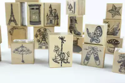 Spot Japanese KODOMO NO KAO high quality wooden seal classic retro little cat butterfly Swan Tower