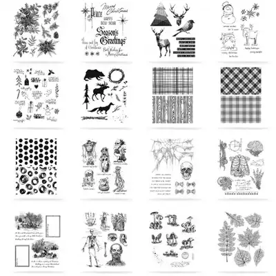 Tim Holtz retro imported Halloween Christmas red rubber seal specimen mushroom little monster leaf