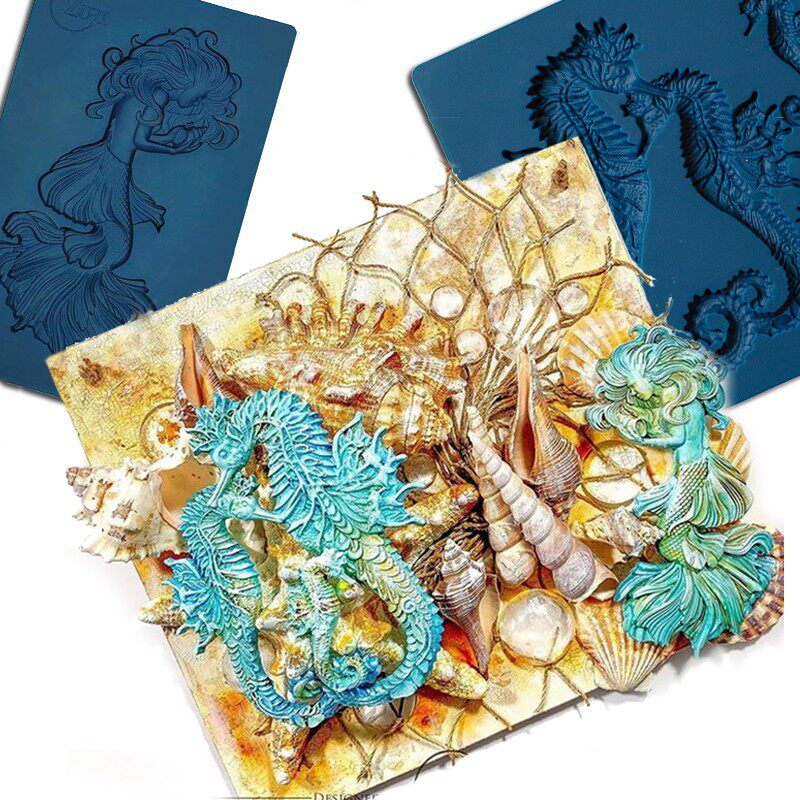 Zuri imported silicone mold soft pottery clay three-dimensional decorative mold baking Mixed Media Mould