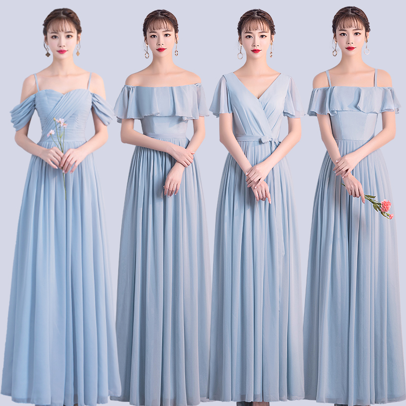 Phù dâu ăn mặc chị lâu mới cô gái váy Hàn Quốc phiên bản của chiffon trang phục dạ hội cho thấy đám cưới mật ong áo cưới