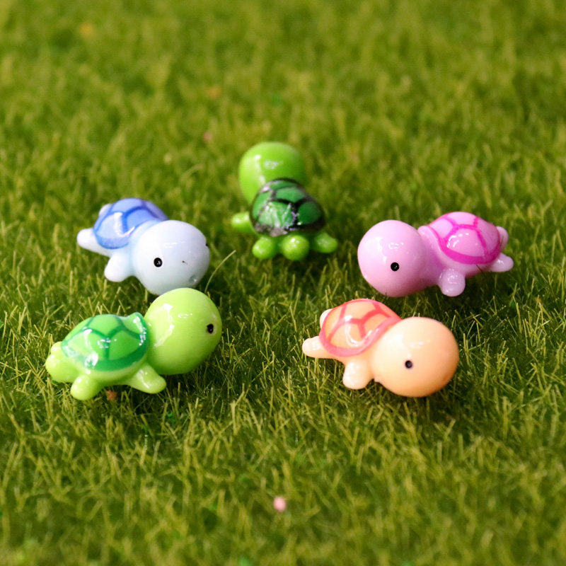 Color turtle ornaments cute cartoon micro-landscape fleshy potted fish tank landscaping decorations little turtle dolls