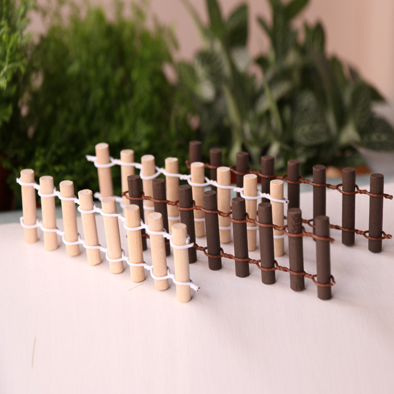 Round Wood Fence Staircase Swing multi-meat flowerpots Landscaping Micro Landscape Diy Material Emulation Mini Potted Decorations