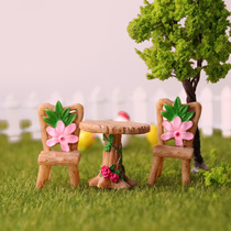 Round table chair ornaments micro landscape fleshy potted diy material pastoral flower backrest stool creative decorations