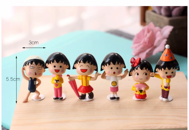 Cherry Maruko Trang trí xe Anime Cherry Hand Office Toy Doll Model Doll Holiday Gift đồ dcor phòng ngủ