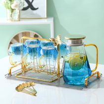 Glass Water Cup Suit Light Lavish Home Living Room Hospitality Kettle Drinking Water Cup Tea Cup Modern Family Tea Set Water