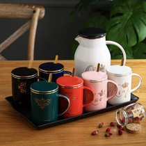 Ceramic water set Nordic home simple water cup living room set light luxury tea set Tea Cup heat-resistant kettle set