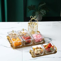 Fruit Pan Light Lavish Glass Fruit Tray Home Living Room Tea Table Snack with Candy Tray Dried Fruit storage box
