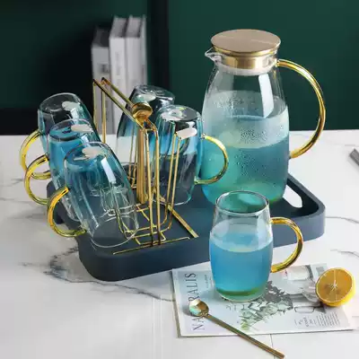 Household light luxury glass water cup set living room Nordic cup water bottle tea cup tea set drinking water cup set Cup