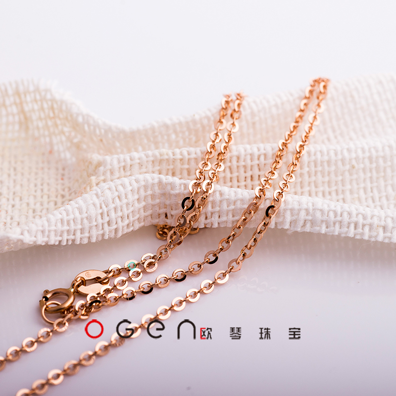 18K platinum rose gold G750 small O cross necklace spot OGEN Ocon jewellery