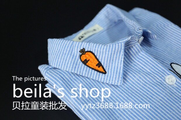 Chemise fille à manche longue en coton - Ref 2085082 Image 7