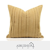 Child-like panahouse Nordic ins light extravaganza minimalist modern new Chinese yellow pleats P bar customised Pillow Cushion Bag