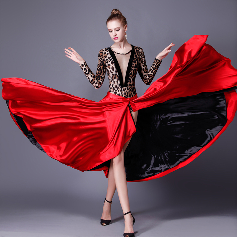 Latin Dance Dress New Bulldance Cloak Dance Dress Performance Lumba Dance Dresses Adult Female Practice Dresses Half Body Dress