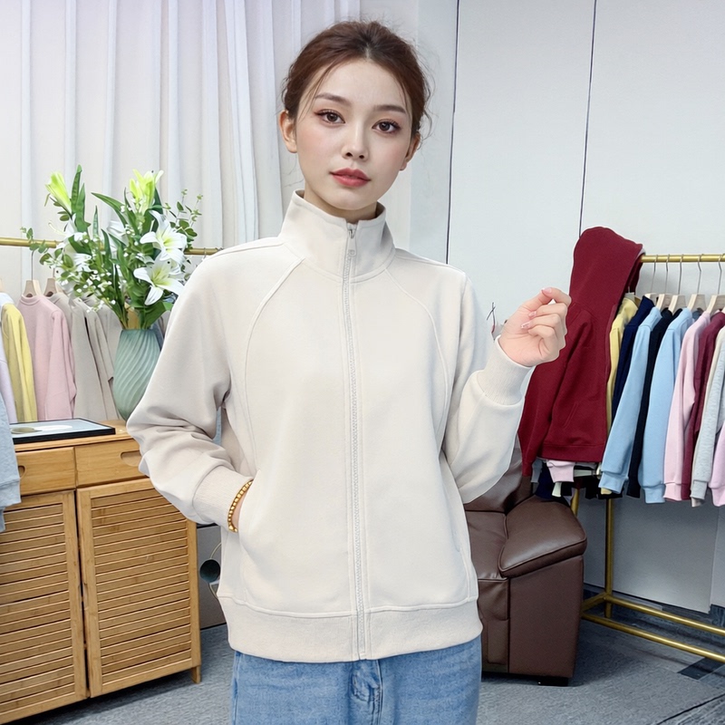 Autumn Short-Style Stand-Collar Top, Stylish and Versatile Casual Sweatshirt, Casual Fashion Zip-Up Lapel Jacket