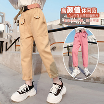 Girls long pants 2021 new spring and autumn clothes 6 foreign style 7 loose 8 children 9 girls 10 years old spring