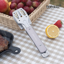 High quality three-in-one camping barbecue grill home Villa fork shovel clip integrated practical multifunctional tools