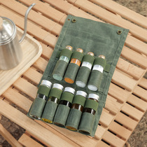 Outdoor Camping Seasoning Bottle Containing bag for 9 glass Sauce Bottle Barbecue Sauce Bottle Combination Suits Sails Bag