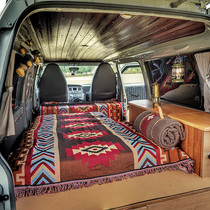 Vanlife Bed Car Blanket Ethnic Style Camping Throw Blanket Bohemian Style Thread Blanket Picnic Cushion