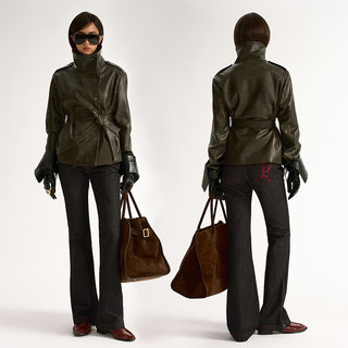 ANTIATAG 复古冷调双排扣廓形秋冬皮衣外套