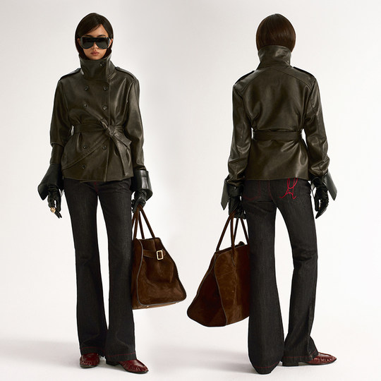 ANTIATAG 复古冷调双排扣廓形秋冬皮衣外套