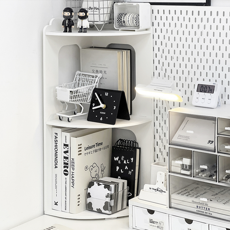 Dormitory Corner Storage Rack, Space-Saving Desk Book Storage Cabinet, Bookshelf, Bed-Mounted Punch-Free Multi-Layer Storage Rack