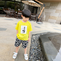 (Seven fold back) Childrens summer clothes new casual loose printed blouse large boy boy short sleeve baby T-shirt