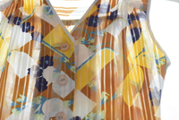 Vintage clothes made in Japan are attractive~recommended!Tokyo intellectually feminine transparent striped fabric temperament tank top