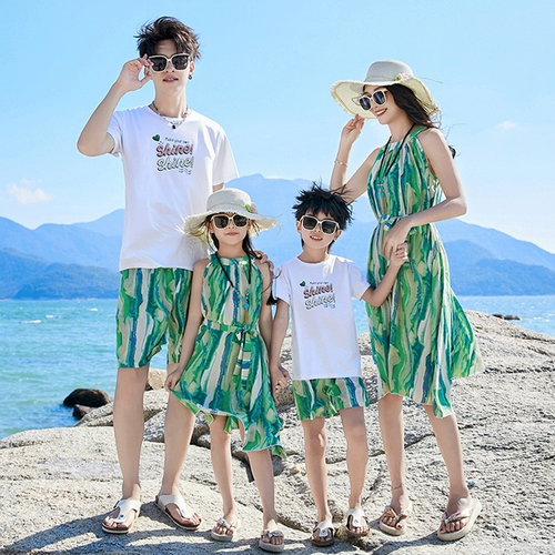 Пляжное платье, летняя юбка, комплект, семейный стиль