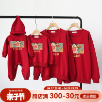 Hop Tiger Fun pro-robe famille de trois-bouche quatre-bouche sweat-shirt manches longues 2024 nouvelle robe de printemps femelle