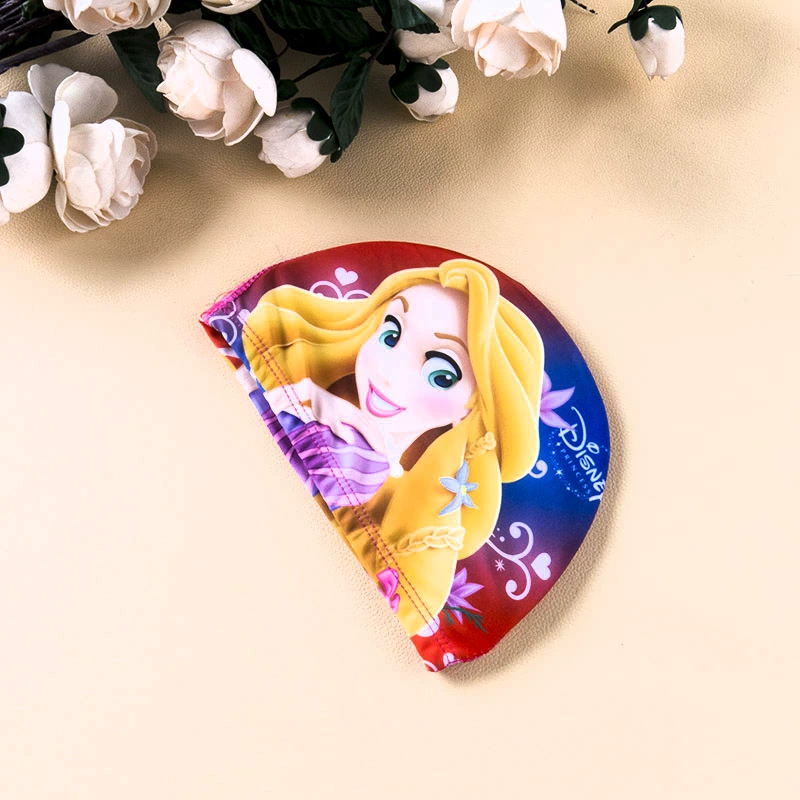 Disney Princess Mũ bơi cho trẻ em Mũ bơi cho bé gái Mũ bơi Bulle Head vải Mũ bơi cho trẻ 5-10 tuổi Mặc - Mũ bơi