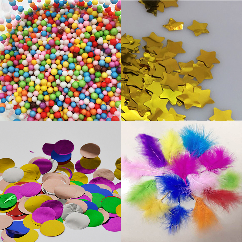 Bobo ball Feather Transparent balloon Sequin Five-pointed star Gold disc Color particle foam filling material