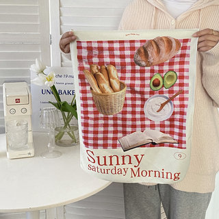 INS韩风小清新食物挂布家居装饰布艺拍照道具床头墙面挂饰壁毯