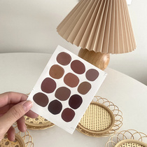 ins Korean style irregular dot stickers small stickers cute hand account stickers earth color student card stickers