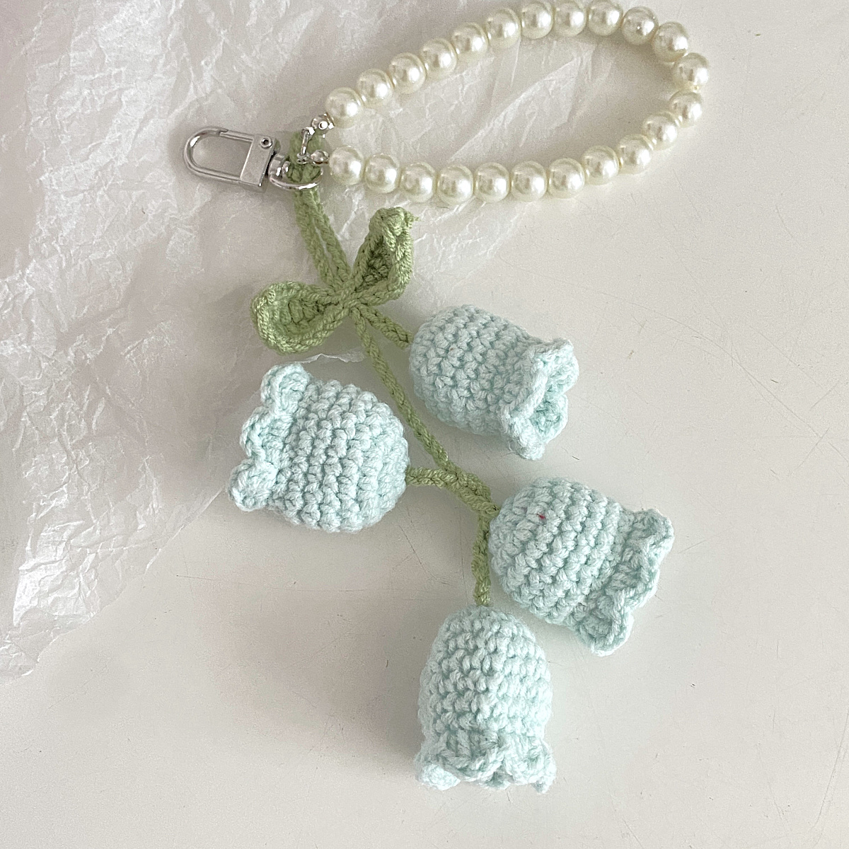 Cute Flower Yarn Women's Keychain display picture 4