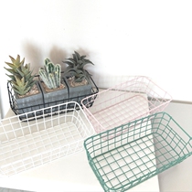ins Korea wrought iron storage frame desktop finishing basket hipster girl mask basket cosmetics storage frame