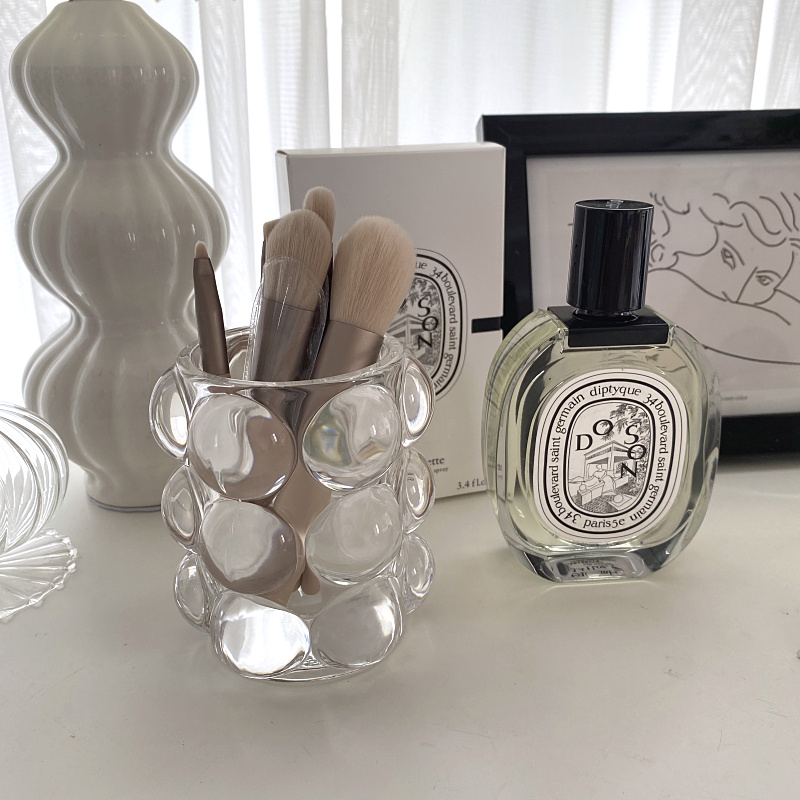 INS Korean style modern ornament decoration makeup brush barrel pen holder storage barrel crystal glass model room tabletop decoration