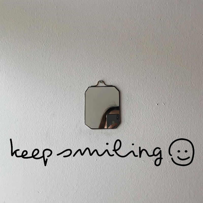 ins Korean wind keep smiling keep smiling decorative pvc wall stickers soft coffee shop clothing store motto