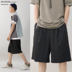 CryingCenter 18SS phiên bản nâng cấp cổ điển của một chiếc quần short quá khổ màu đỏ và đen - Quần short quần áo nam cao cấp Quần short