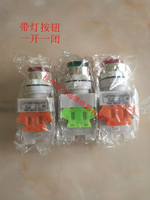 LAY37-11D self-reset with lamp button button switch PBC (Y090) 220V 110V 110V 24V 22mm