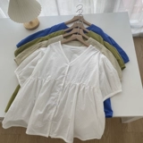 Хлопковая японская дизайнерская рубашка, в западном стиле, V-образный вырез, по фигуре