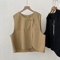 Японская небольшая дизайнерская хлопковая летняя майка, жилет без рукавов, куртка, тренд сезона, оверсайз