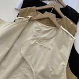 Японская небольшая дизайнерская хлопковая летняя майка, жилет без рукавов, куртка, тренд сезона, оверсайз