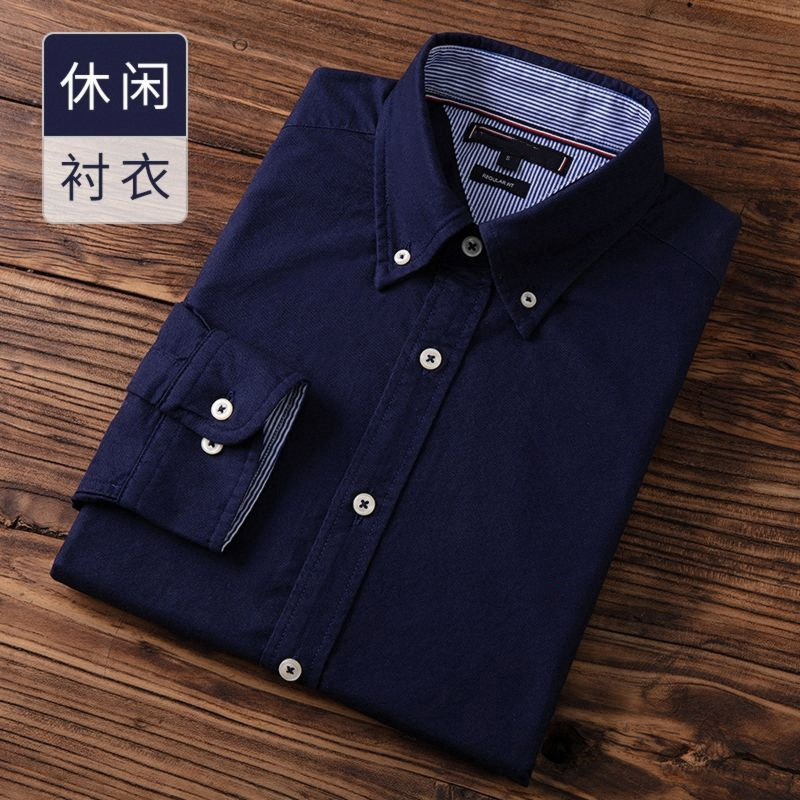 2026 New Long-Sleeve Solid Color Shirt for Men, High-End Pure Cotton Oxford Fabric Business Casual Autumn Jacket Shirt for Dad 2026 New Long-Sleeve Solid Color Shirt for Men, High-End Pure Cotton Oxford Fabric Business Casual Autumn Jacket Shirt for Dad