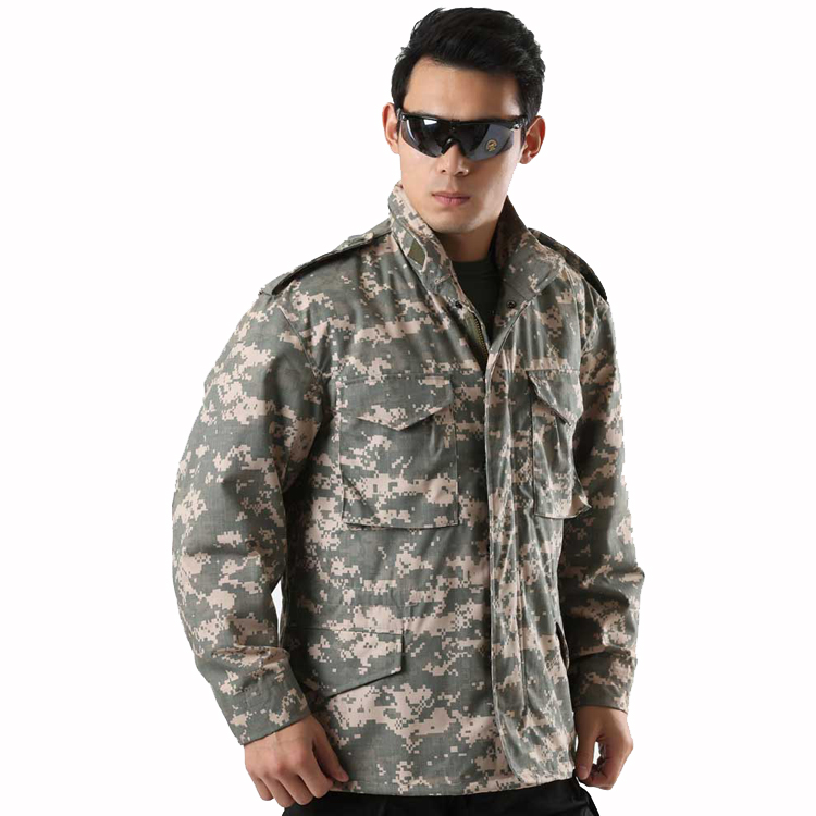 Outdoor military fans American ACU camouflage foreign trade Korean version M65 windbreaker jacket winter warm military coat cotton clothing men's