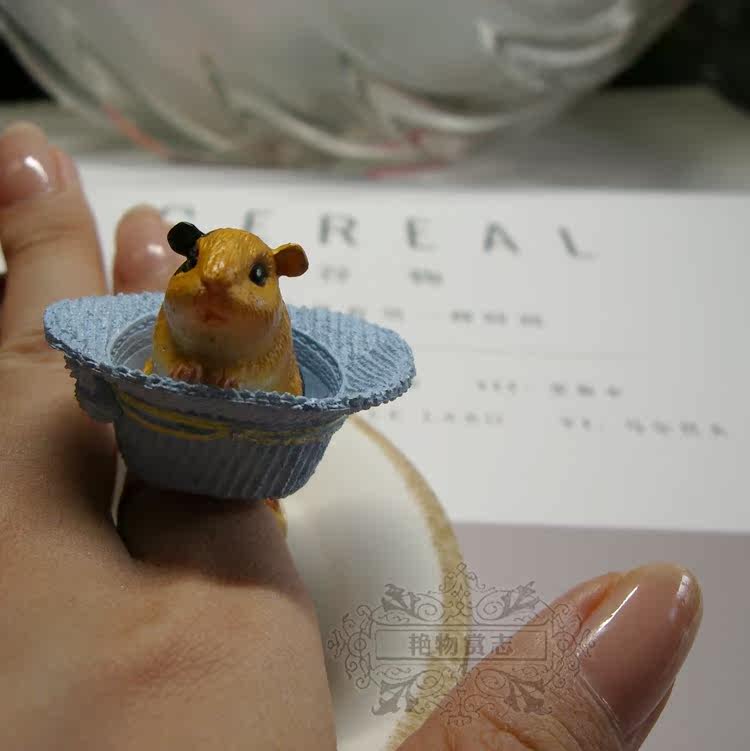 Cute pet big secret cute hamster trinket ring