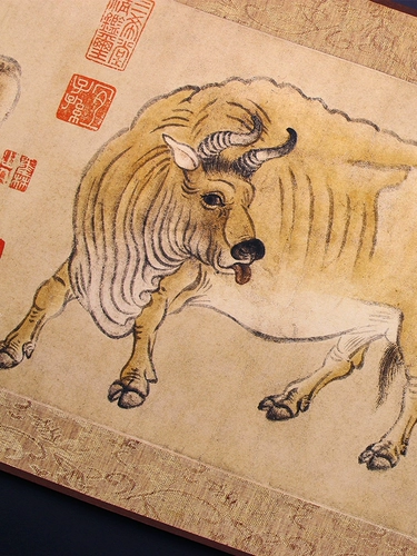 Пять баннеров карты крупного рогатого скота Древние знаменитые китайские знаменитые картины Древние картины и каллиграфия картины дома