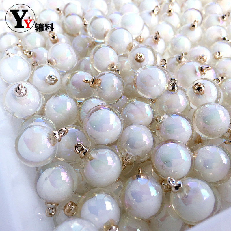 16mm double layer beads bright light Pearl hanging beads clothes decorated hair earrings DIY accessories Material clothing accessories