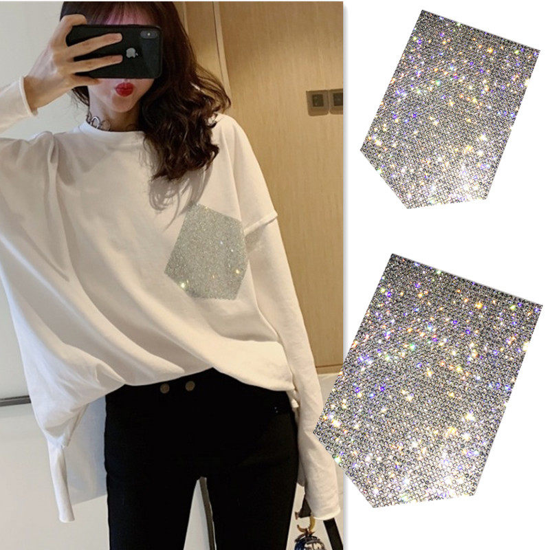 Flash Drilling Fake T - shirt shirt DIY transform parts clothes decoration water drilling drill dress accessories